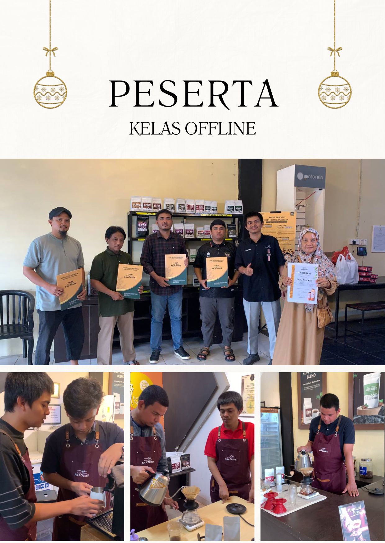 Peserta praktik langsung kelas kopi botolan Kopi Nganu Akademik